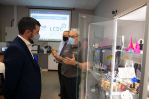 07/09/2021. Pictured is Minister of State Joe O’Brien Spokesperson for Community Development & Charities on his visit to FabLab, Enniscorthy, Co. Wexford, Pictured with the Minister is John O’Leary, Fab lab Co. Founder . Picture: Patrick Browne
