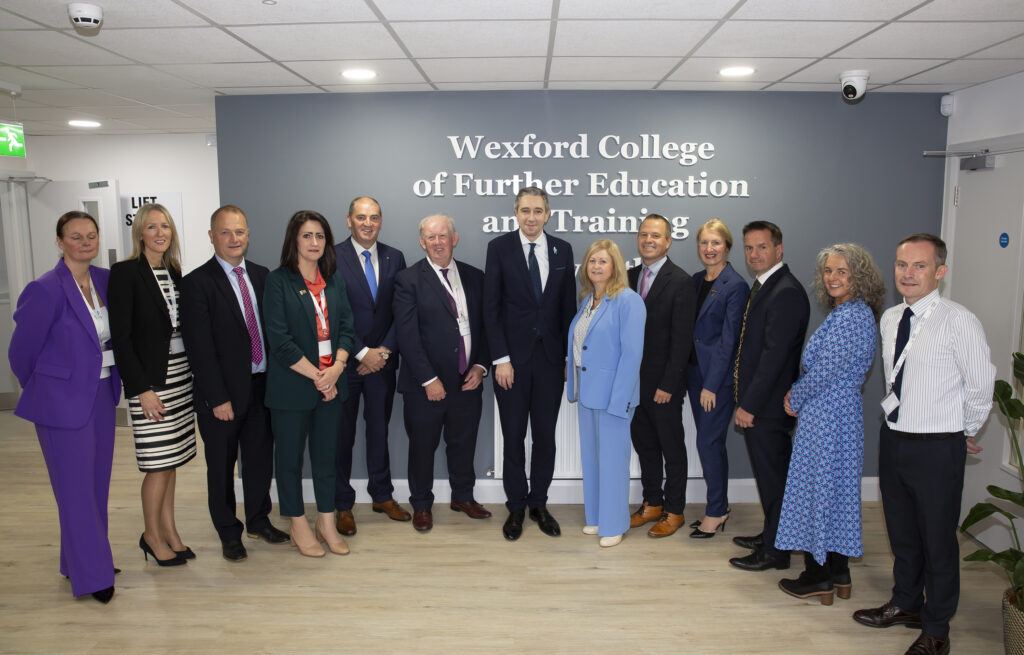 A warm welcome for Minister Simon Harris at the opening of new Wexford College of Further Education and Training
