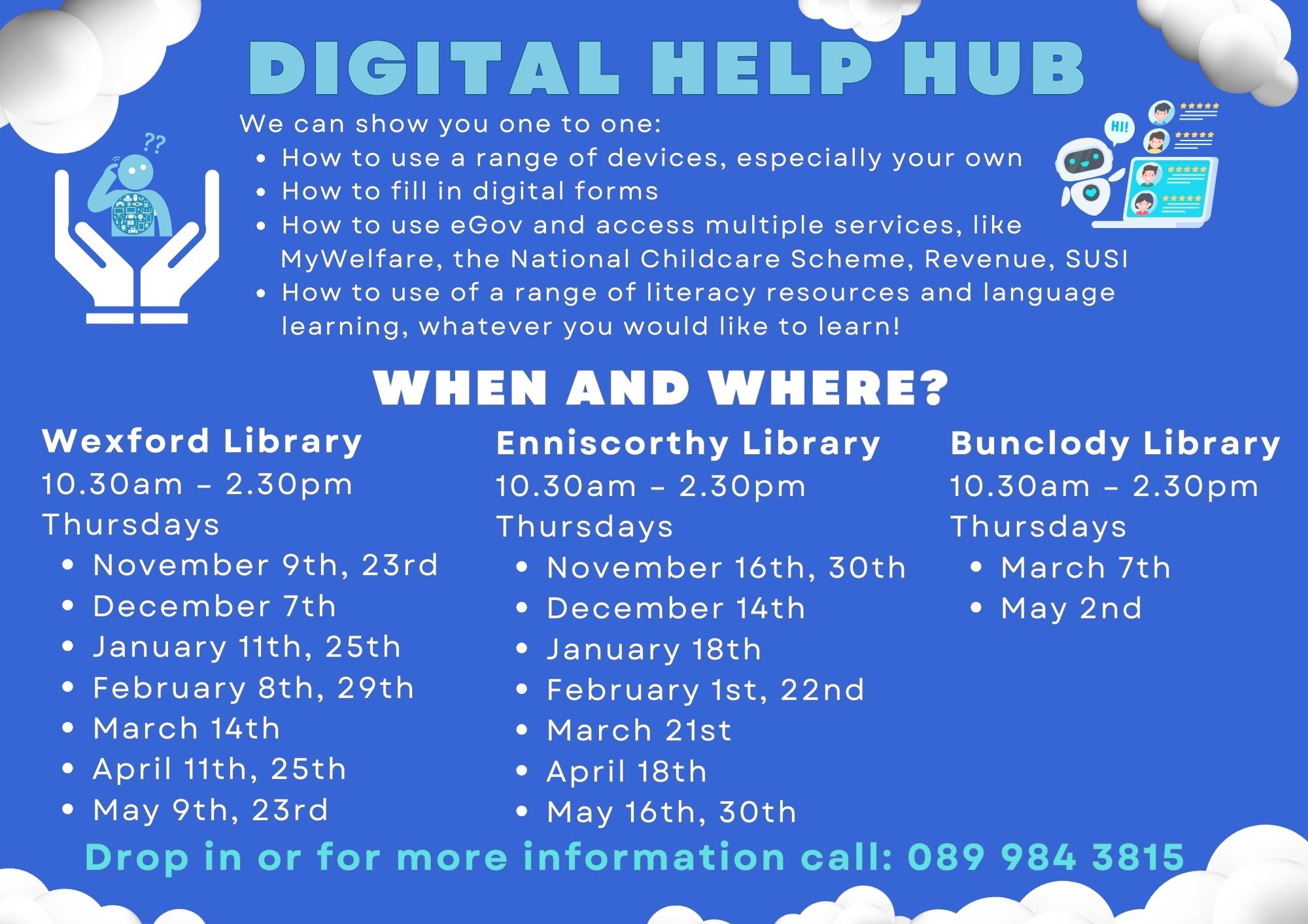 Digital Help Hub – Dates and Venues